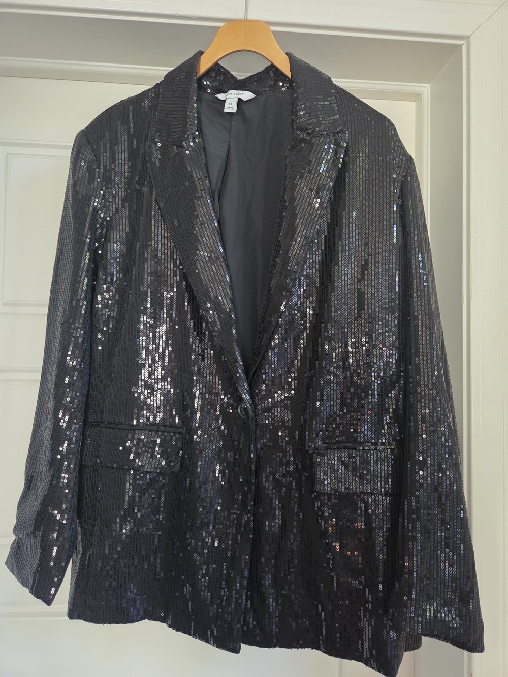 Nine West Black Sequin Blazer XL